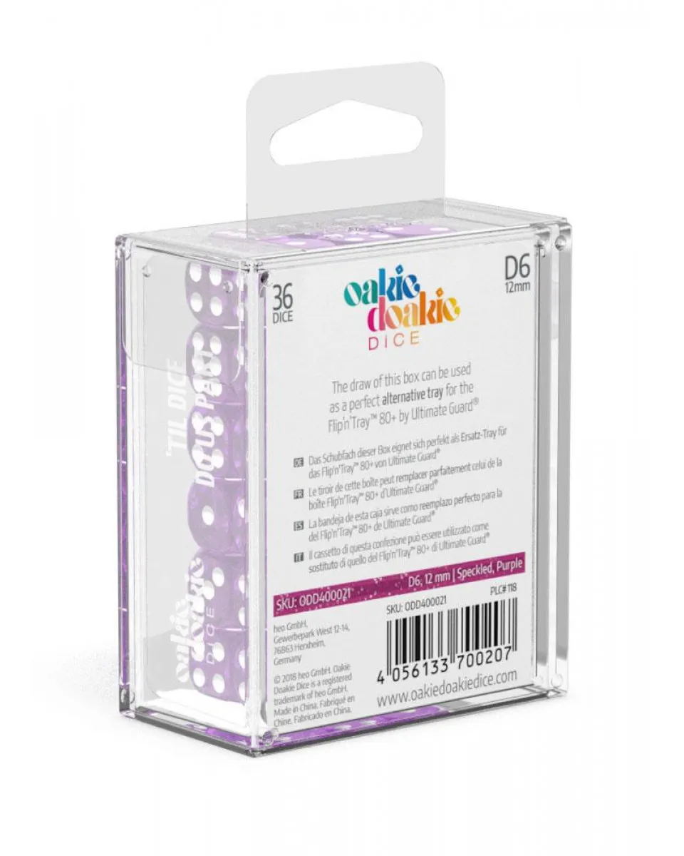 Kockice Oakie Doakie Dice D6 12 mm  Speckled - Purple (36) 