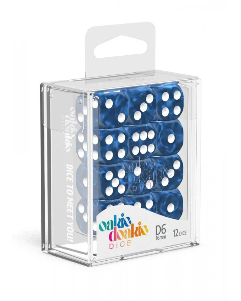 Kockice Oakie Doakie Dice D6 16 mm Marble - Blue (12) 