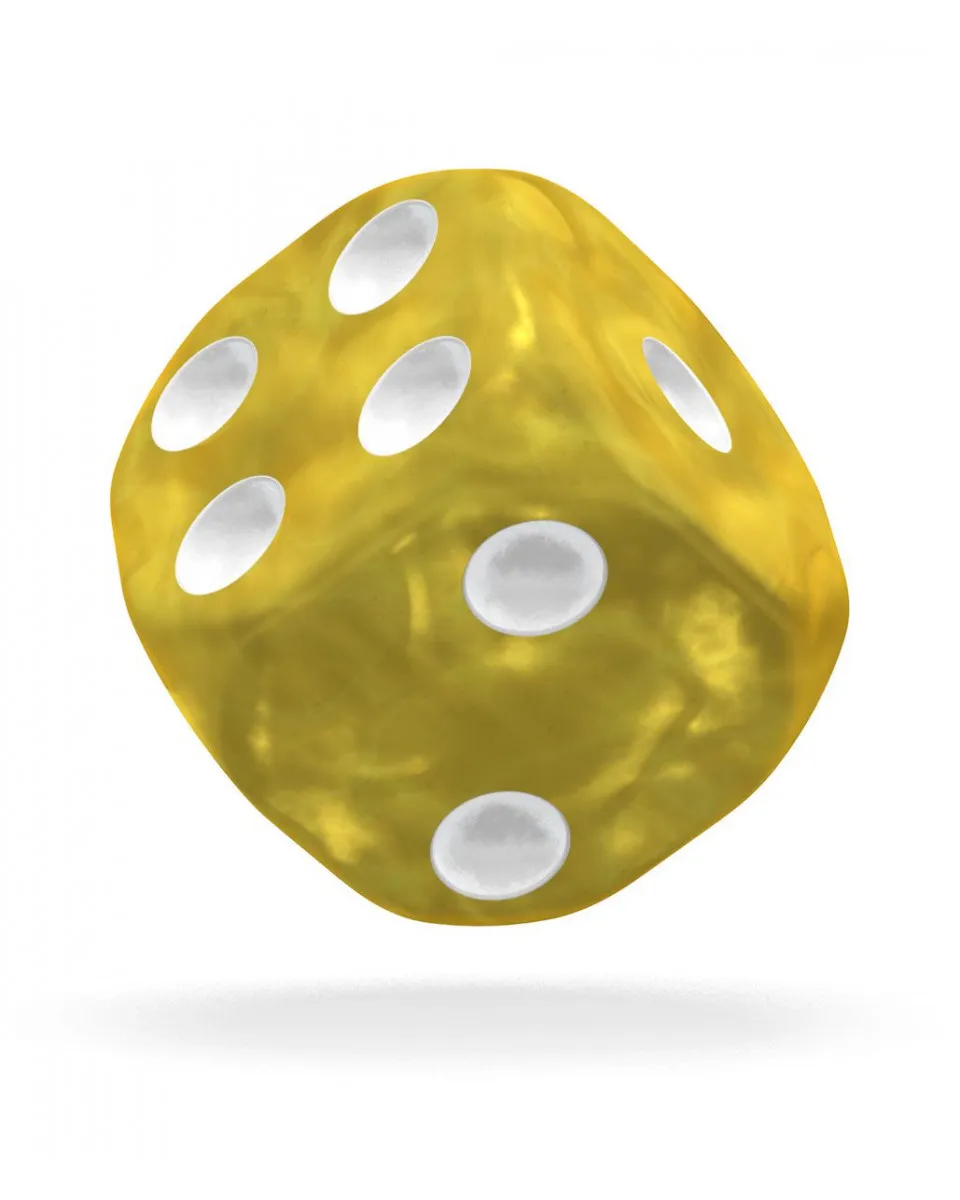 Kockice Oakie Doakie Dice D6 16 mm Marble - Yellow (12) 