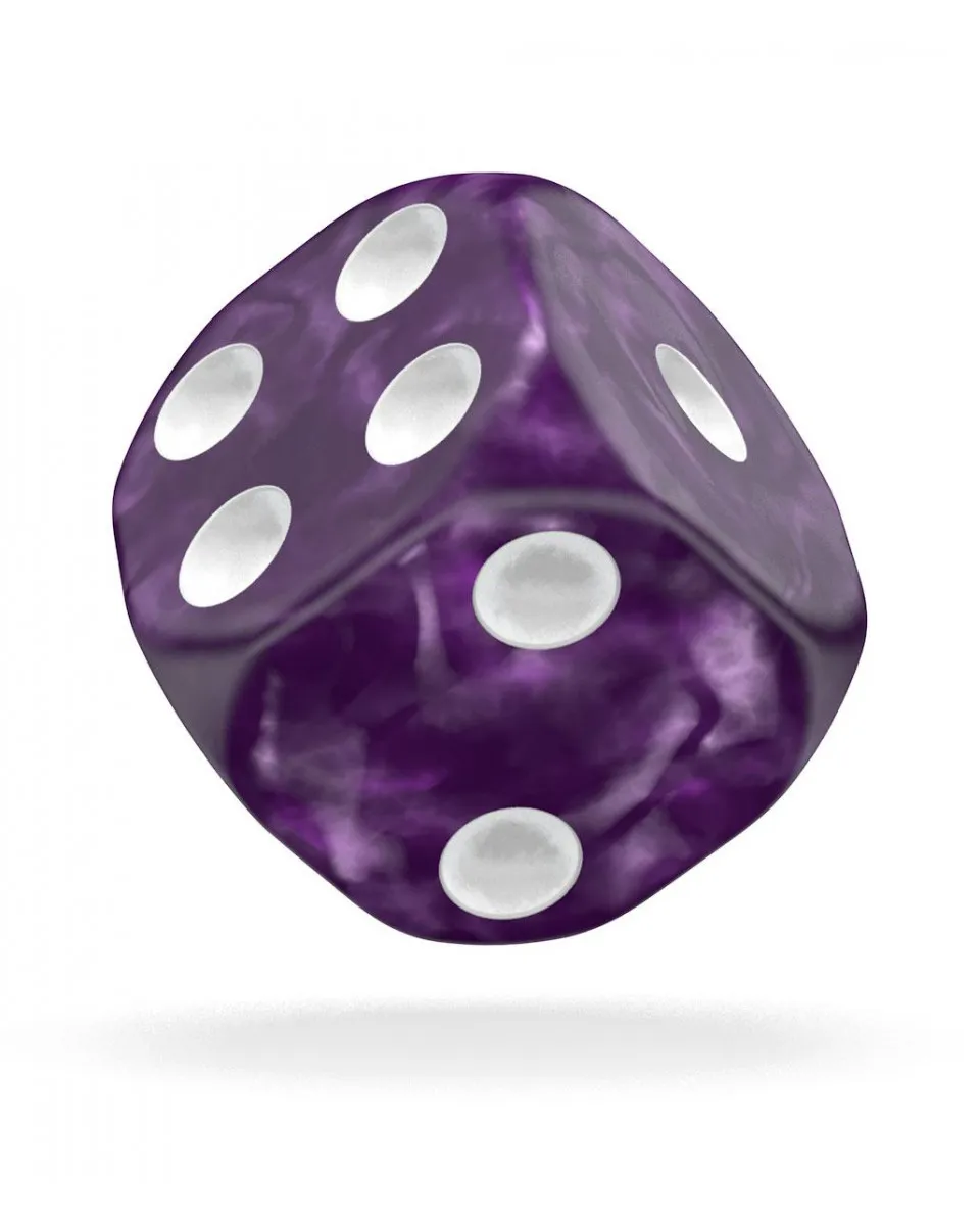 Kockice Oakie Doakie Dice D6 16 mm Marble - Purple (12) 
