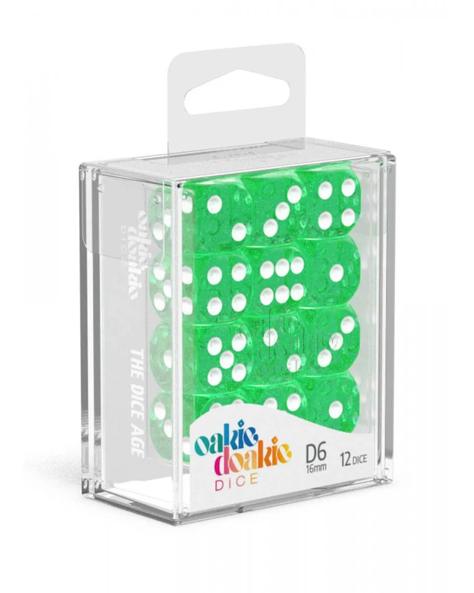 Kockice Oakie Doakie Dice D6 16 mm Speckled - Green (12) 