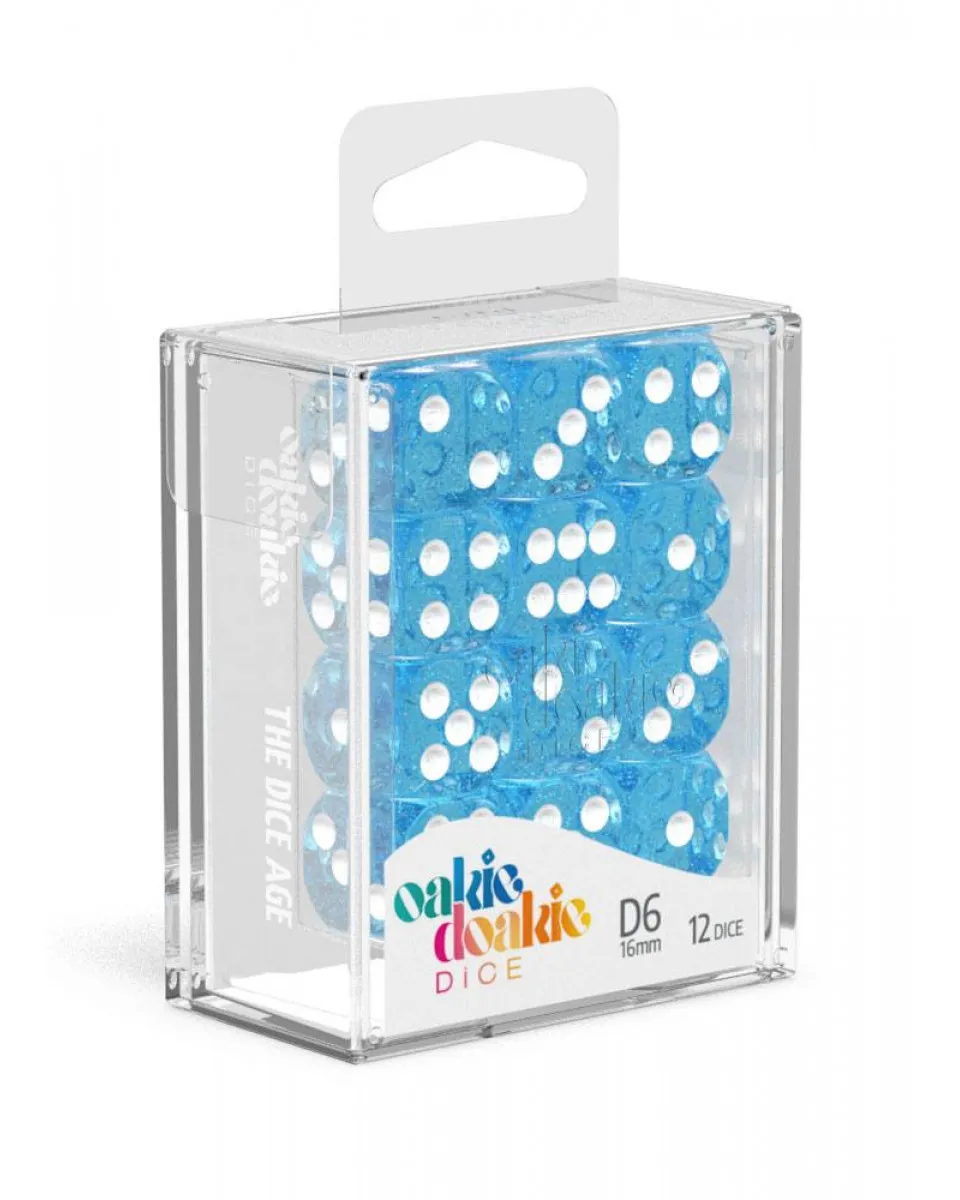 Kockice Oakie Doakie Dice D6 16 mm Speckled - Light Blue (12) 