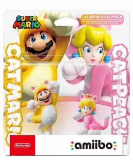 Amiibo Super Mario Cat Mario & Cat Peach Double Pack 