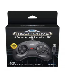 Gamepad Retro-Bit SEGA MD Mini 6-B USB Black 