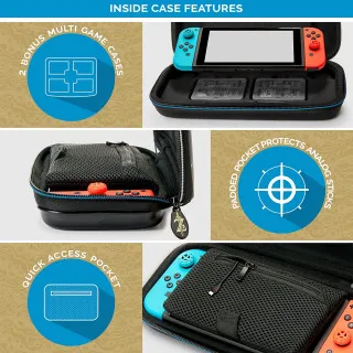 Torbica Deluxe Travel Case & Cartridge Case - The Legend of Zelda - Breath of the Wild - Grey 