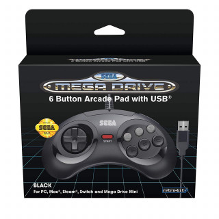 Gamepad Retro-Bit SEGA MD Mini 6-B USB Black 
