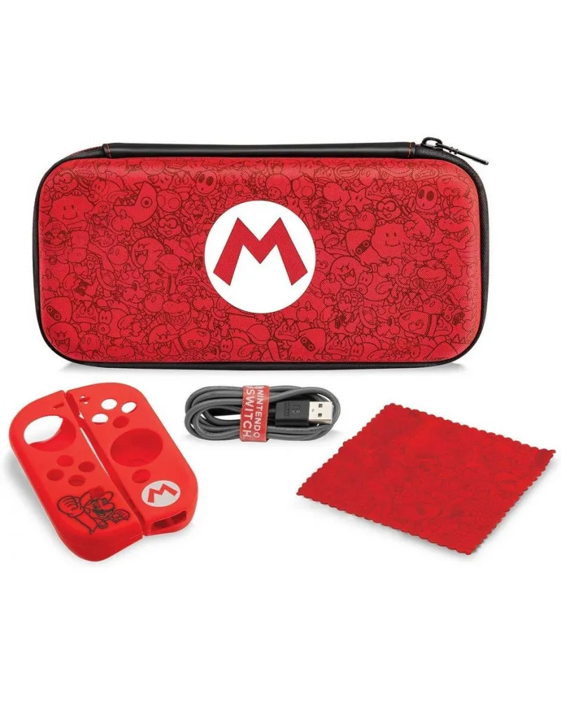 Nintendo Switch Starter Kit PDP - Mario Remix Edition ( Case + Joy-Con grips + USB-C Cable + Cleaning Cloth ) 
