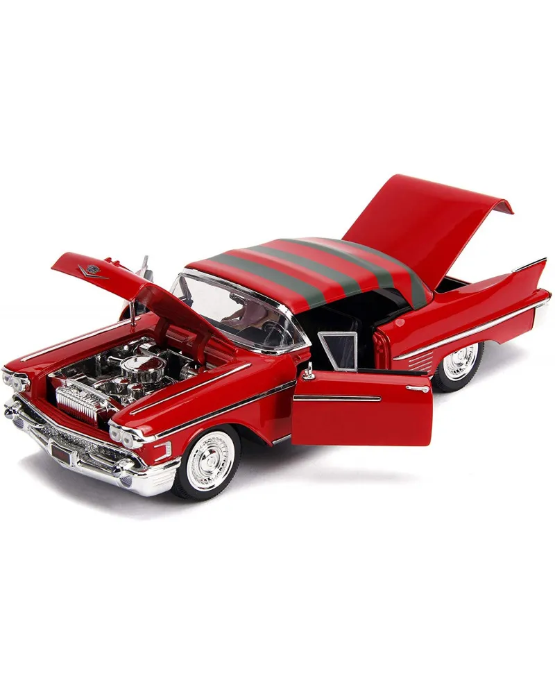 Model Car American Horror Rides - Nightmare on Elm Street Diecast Model 1/24 - 1958 Cadillac with Figure 