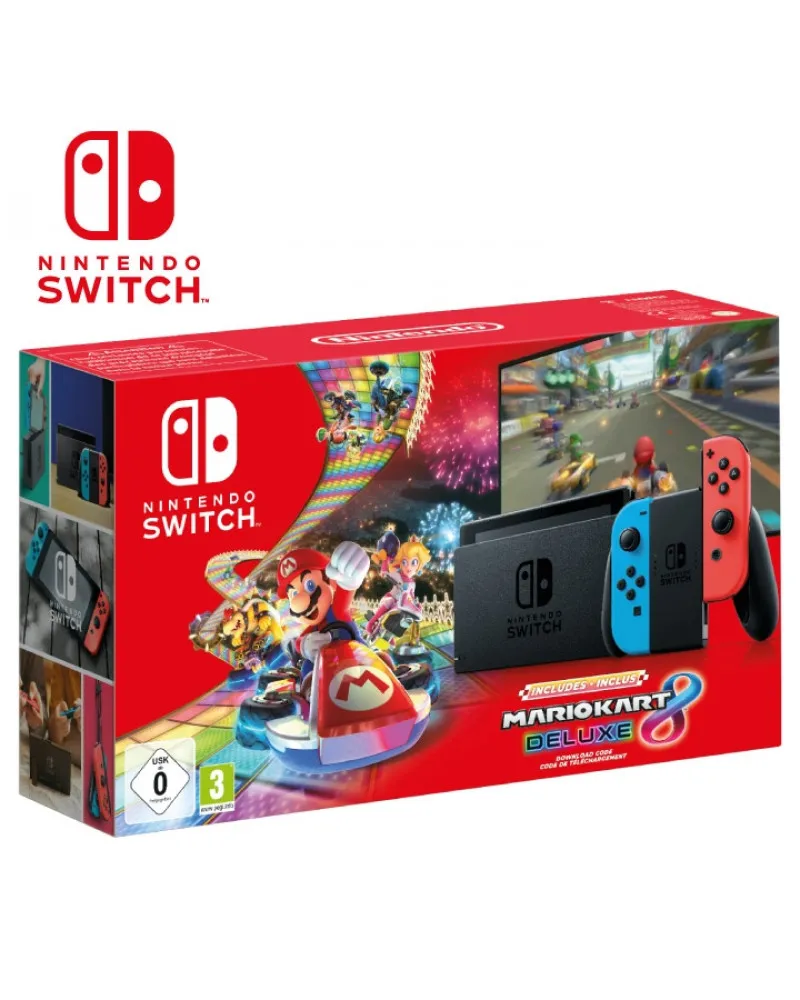 Konzola Nintendo Switch (Red and Blue Joy-Con) + Mario Kart 8 Deluxe Edition + 3 Month Membership 