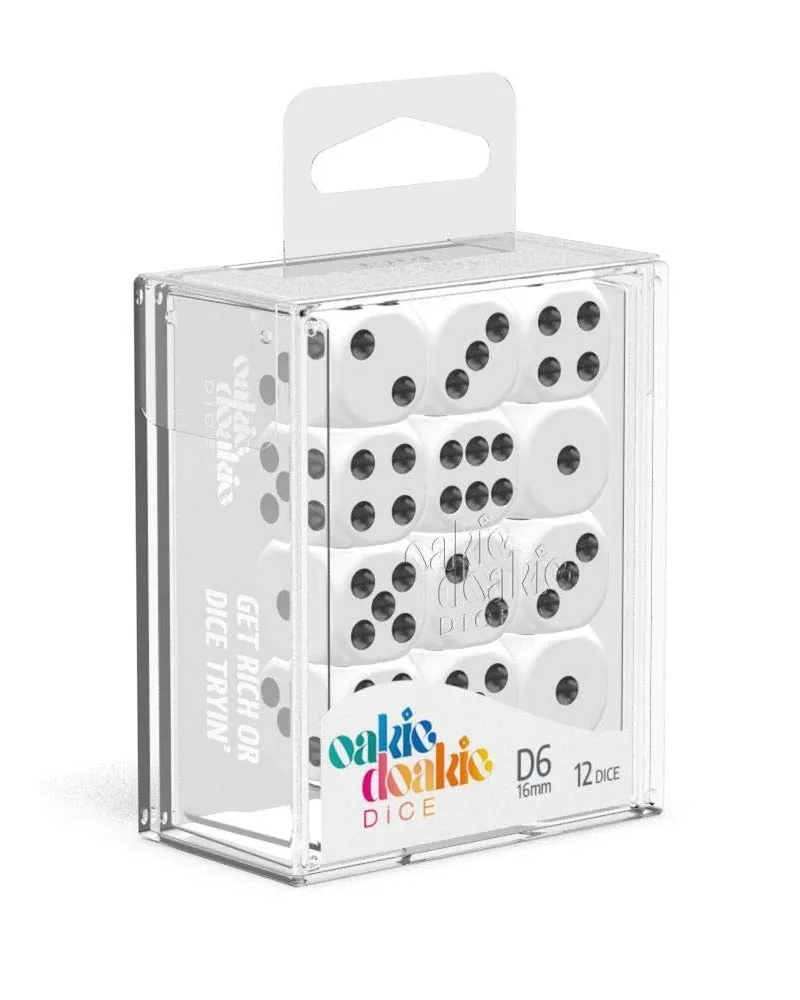 Kockice Oakie Doakie Dice D6 16 mm Solid - White (12) 