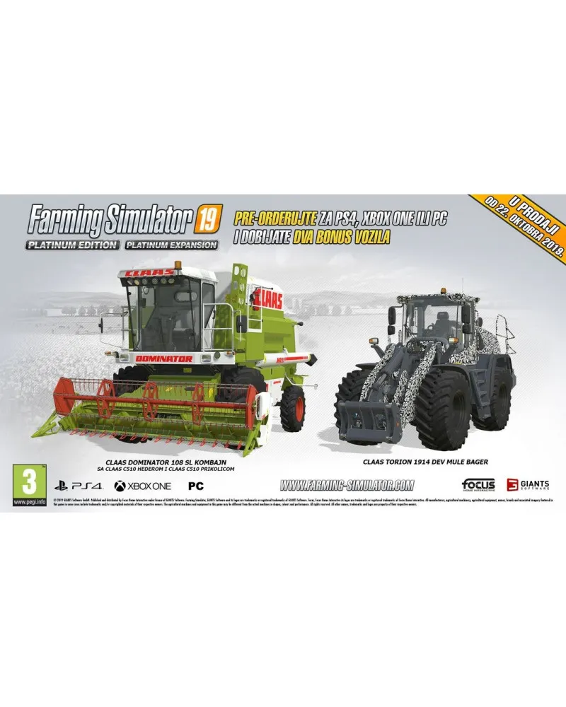 XBOX ONE Farming Simulator 19 - Platinum Edition 