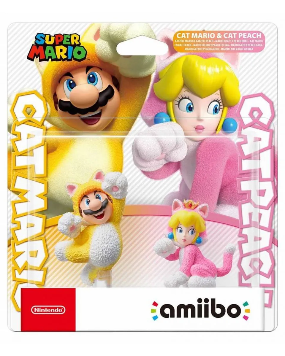 Amiibo Super Mario Cat Mario & Cat Peach Double Pack 