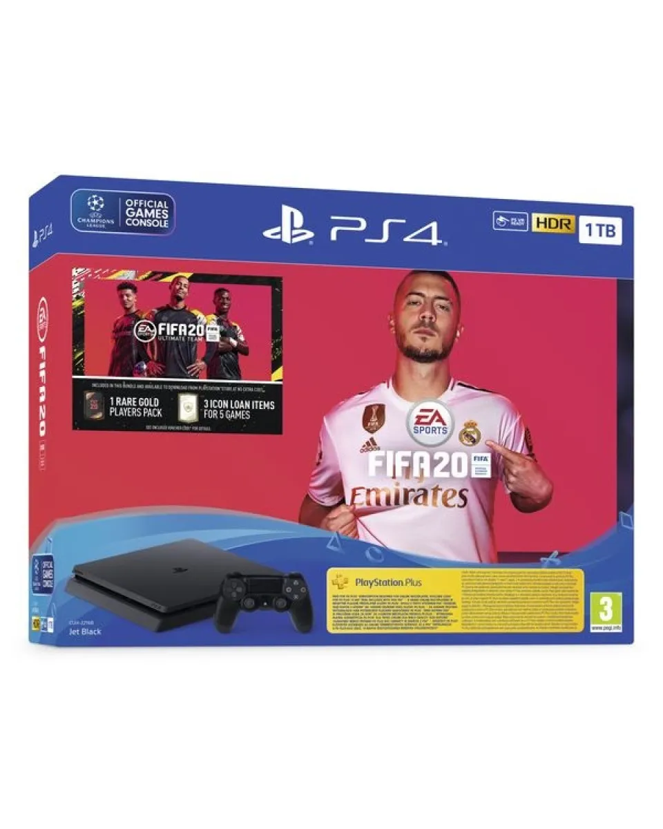 Konzola Playstation 4 1TB Black Slim + FIFA 20 