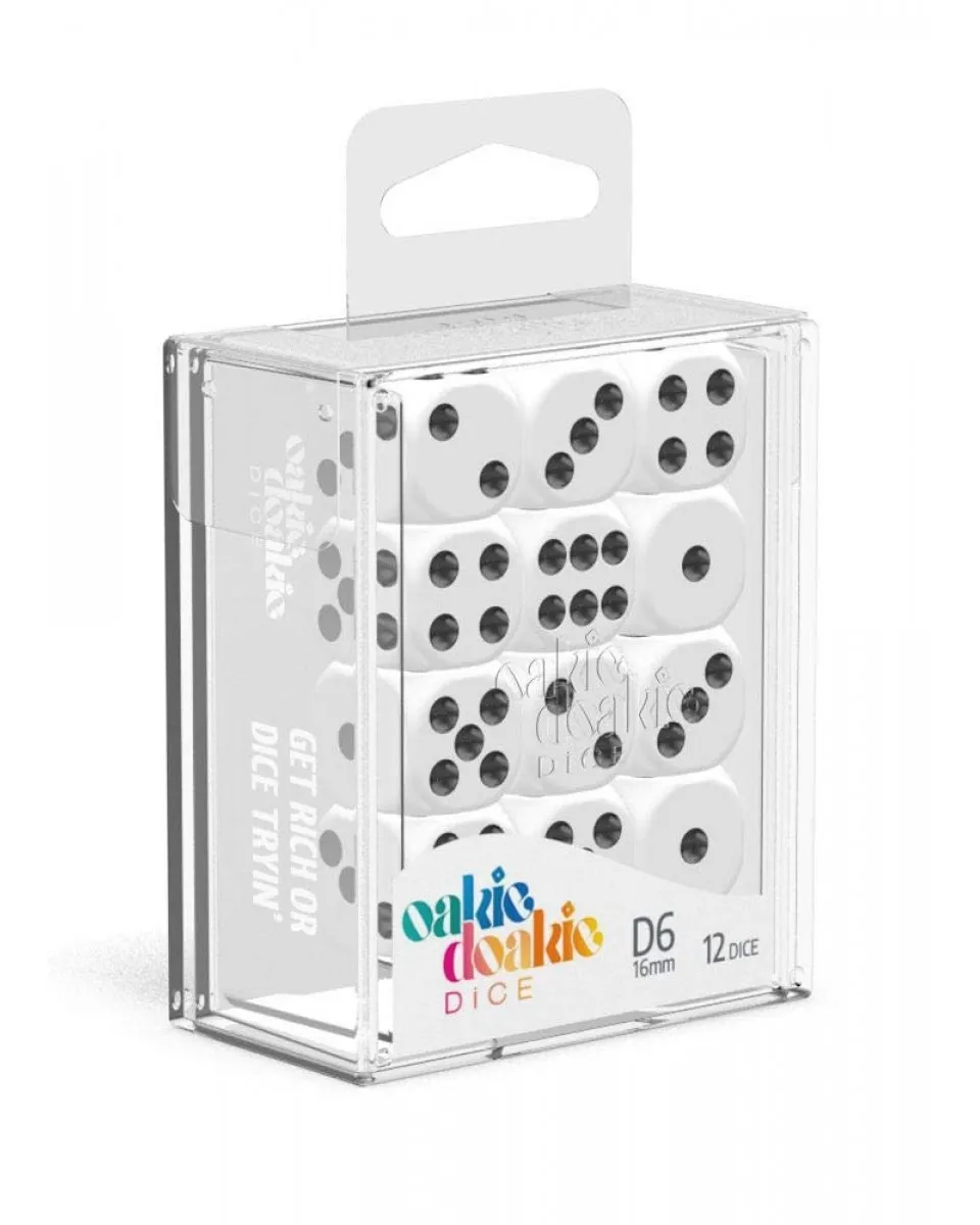 Kockice Oakie Doakie Dice D6 16 mm Solid - White (12) 