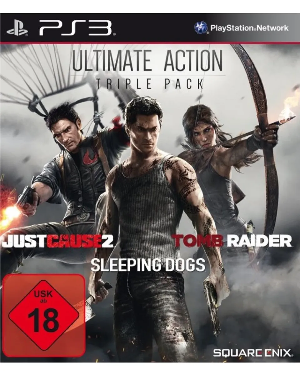 PS3 Ultimate Action Pack - (Just cause 2 + Sleeping Dogs  + Tomb Raider) 